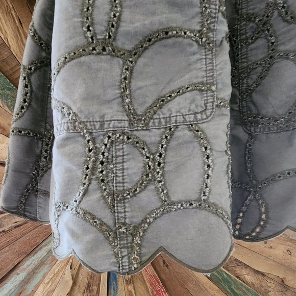 Anthropologie Hei Hei long green eyelet cotton jacket/anorak Sz M - Picture 5 of 12